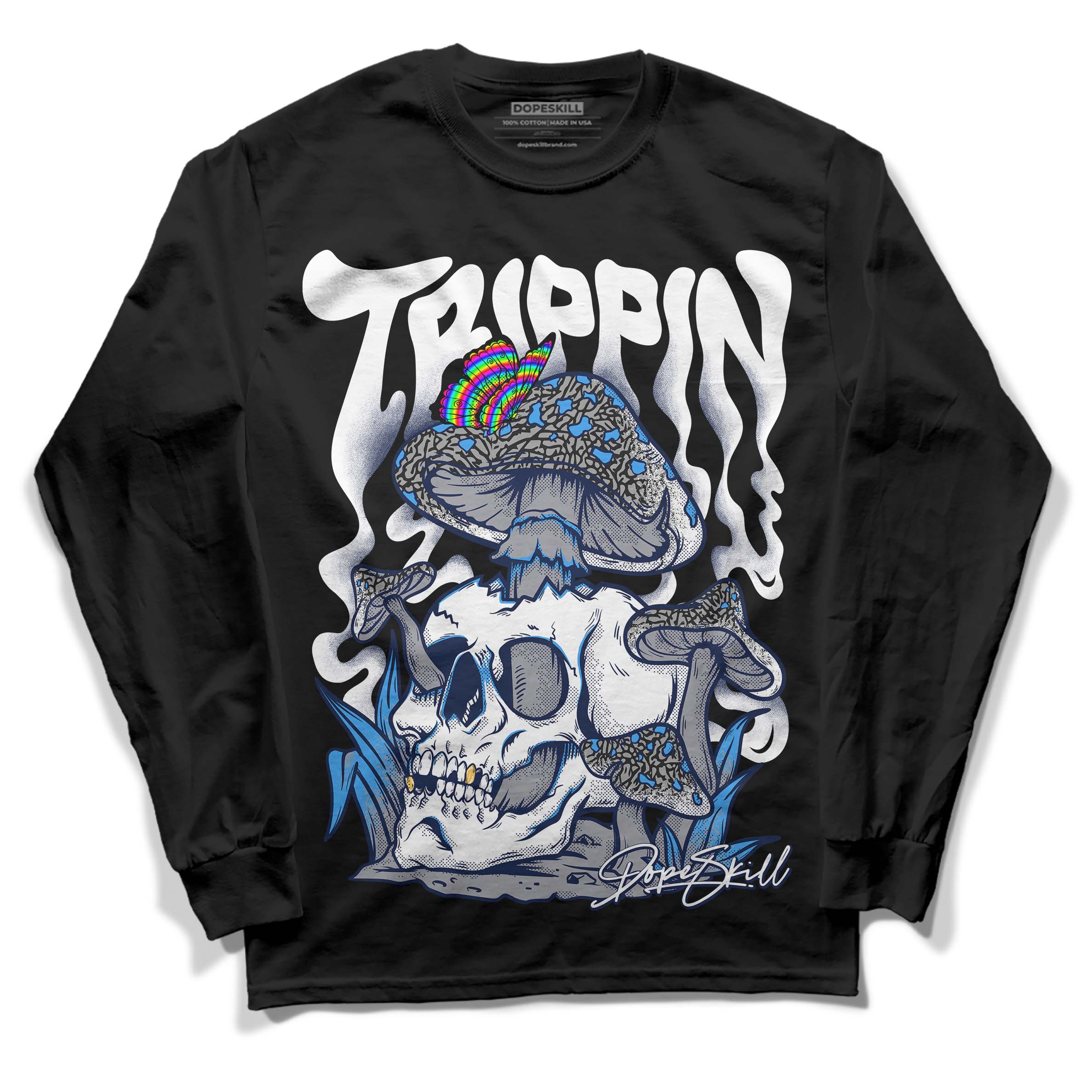 Midnight Navy 3s superstreetwear Long Sleeve T-Shirt Trippin Graphic