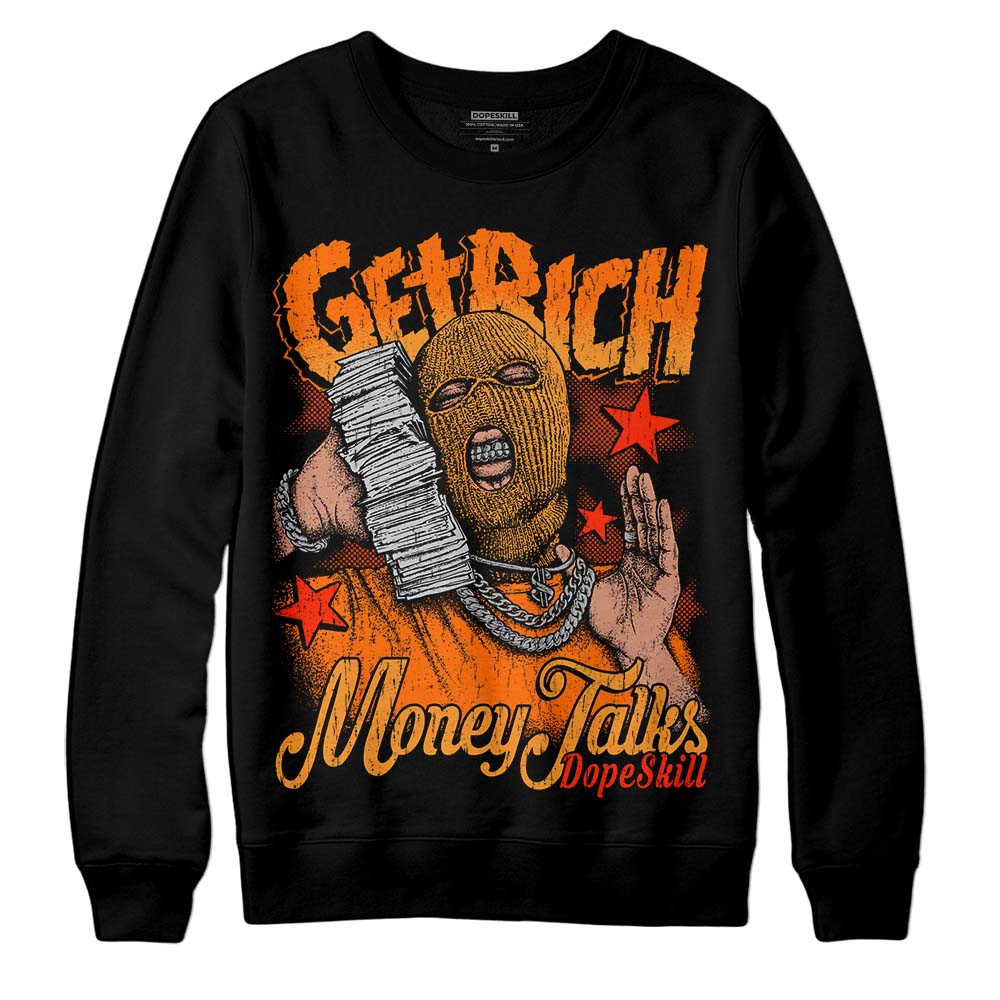 Orange Black White superstreetwear Sweatshirt Get Rich Graphic