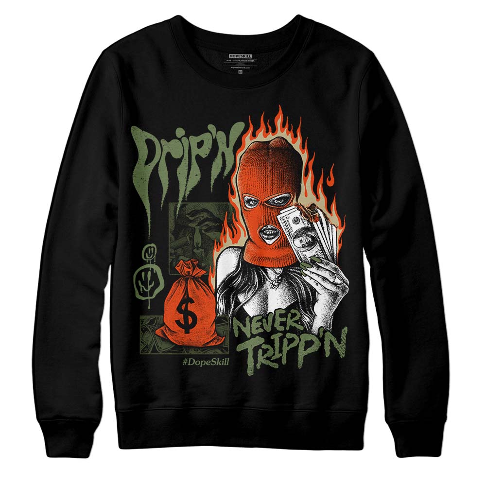 Olive Collection superstreetwear Sweatshirt Drip'n Never Tripp'n Graphic