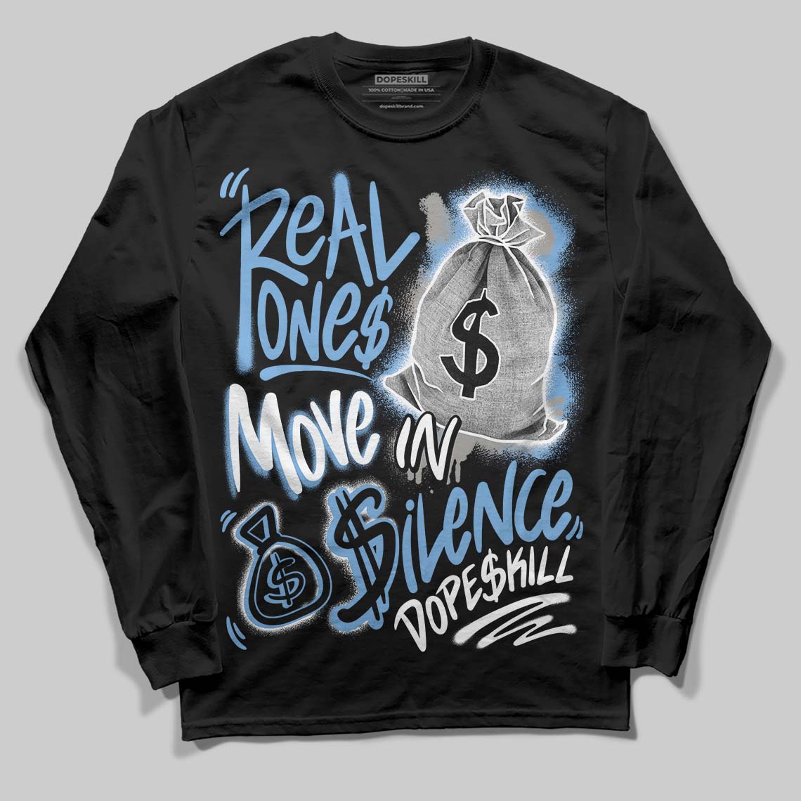 Melo 12s superstreetwear Long Sleeve T-Shirt Real Ones Move In Silence Graphic