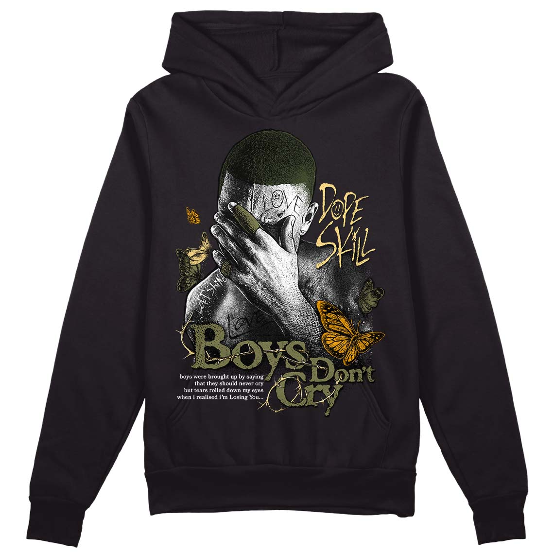Craft Olive 4s superstreetwear Hoodie Sweatshirt Boys Don't Cry Graphic
