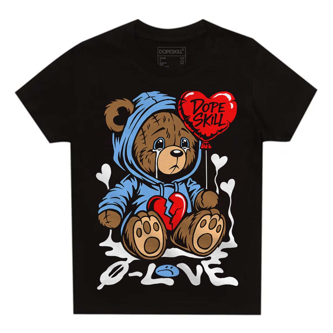 Powder Blue 9s superstreetwear Toddler Kids T-shirt Broken Bear Graphic