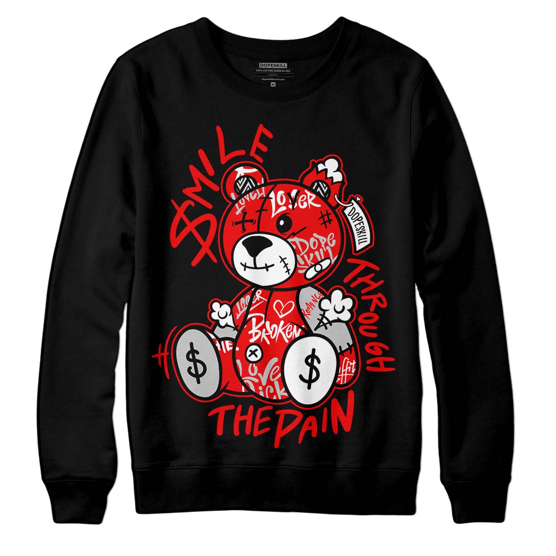 Cherry 12s superstreetwear Sweatshirt Smile Through The Pain Graphic
