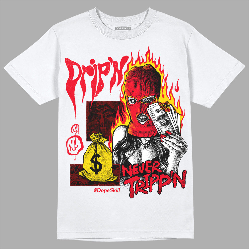 Red Thunder 4s superstreetwear T-shirt Drip'n Never Tripp'n Graphic