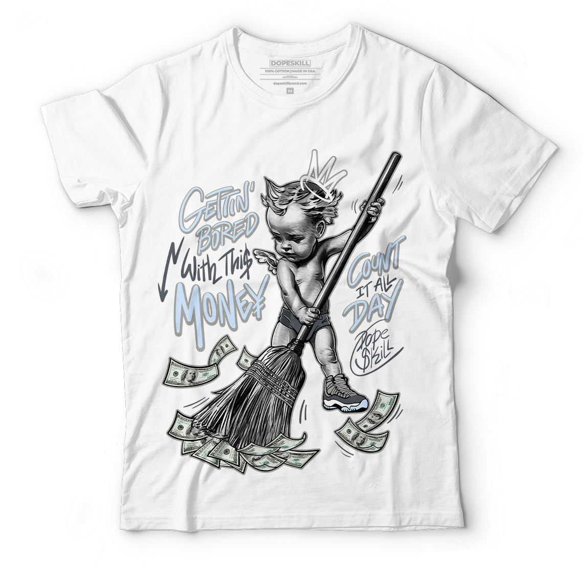 AJ 11 Cool Grey superstreetwear T-Shirt Gettin Bored With This Money Graphic