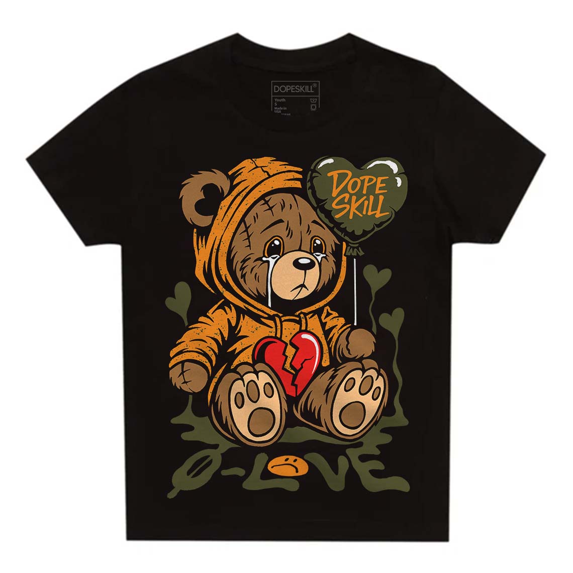 Olive 5s superstreetwear Toddler Kids T-shirt Broken Bear Graphic