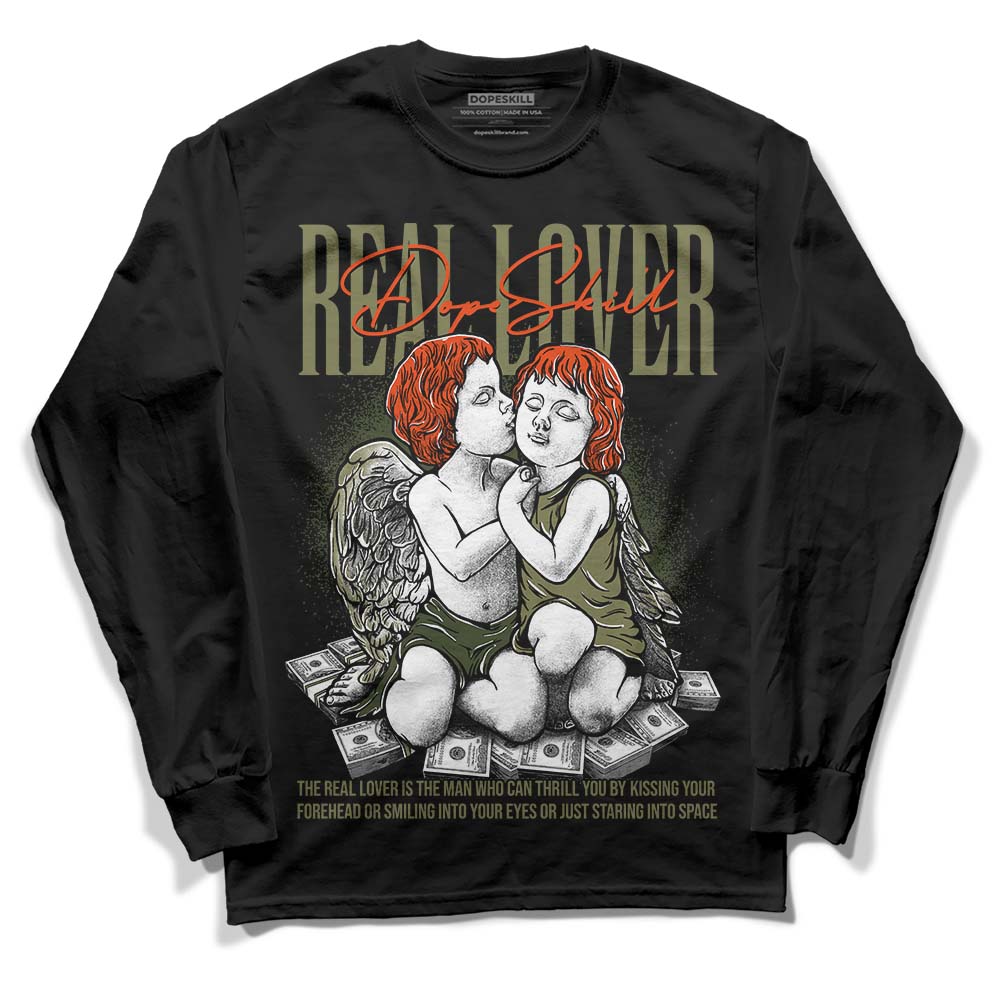 Olive Collection superstreetwear Long Sleeve T-Shirt Real Lover Graphic