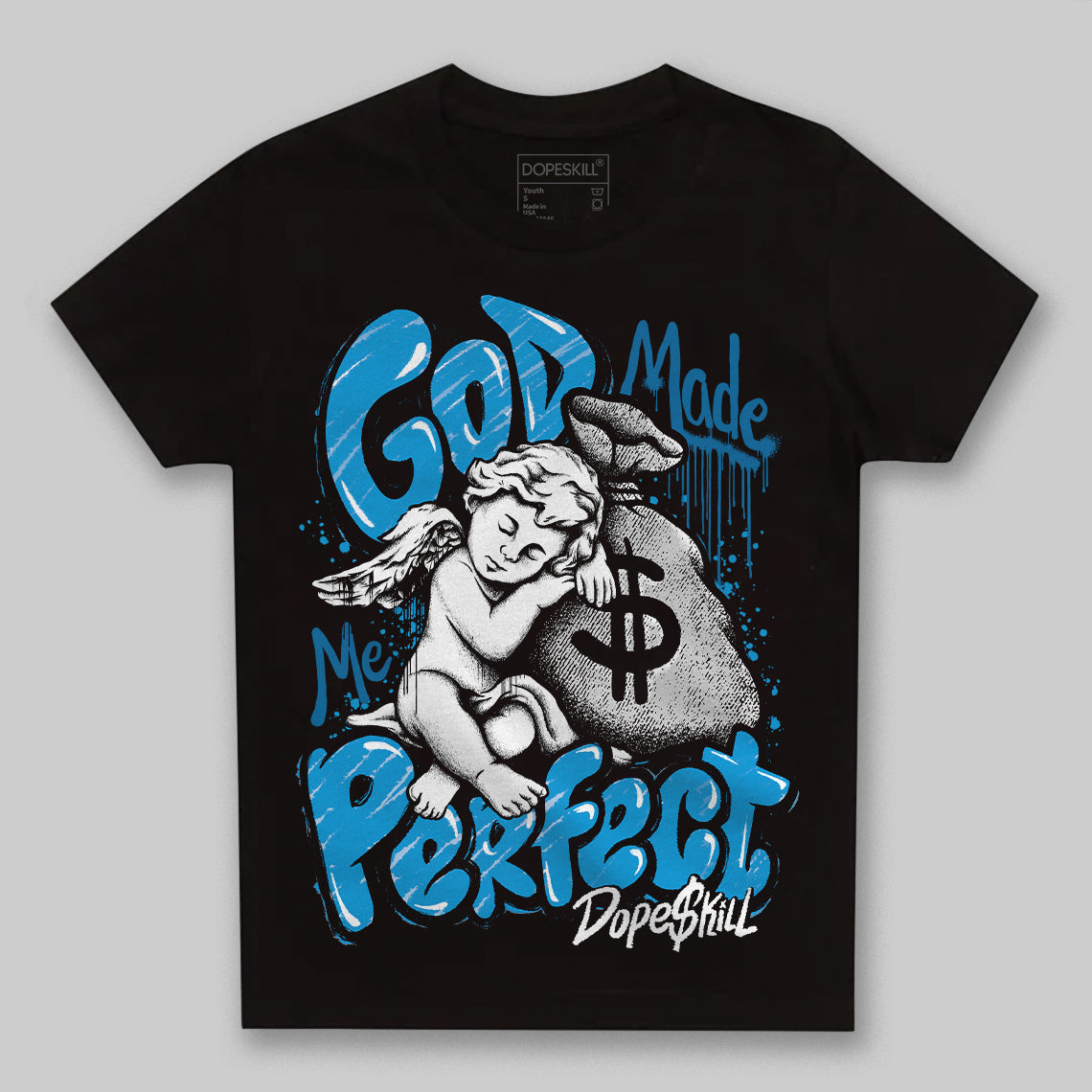 Military Blue 4s superstreetwear Toddler Kids T-shirt God Made Me Perfect Graphic