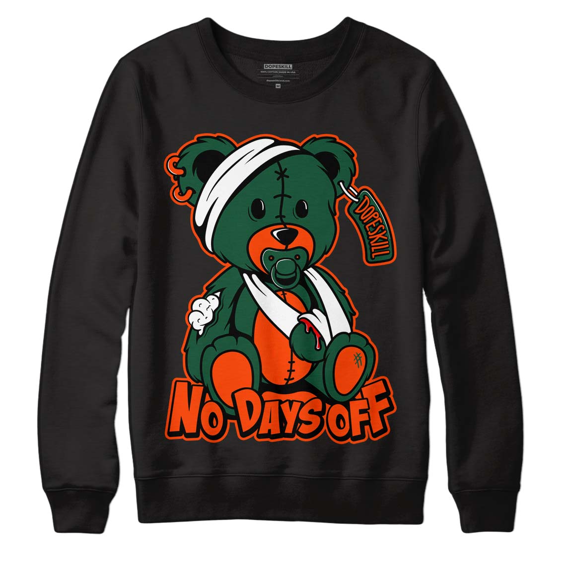 Dunk Low Team Dark Green Orange superstreetwear Sweatshirt Hurt Bear Graphic