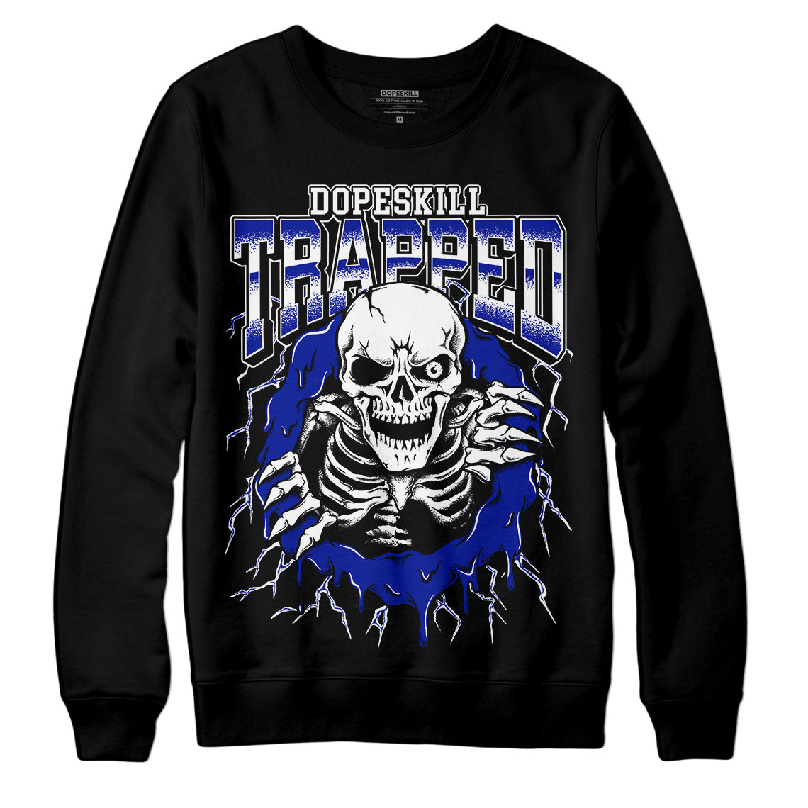 Racer Blue White Dunk Low superstreetwear Sweatshirt Trapped Halloween Graphic