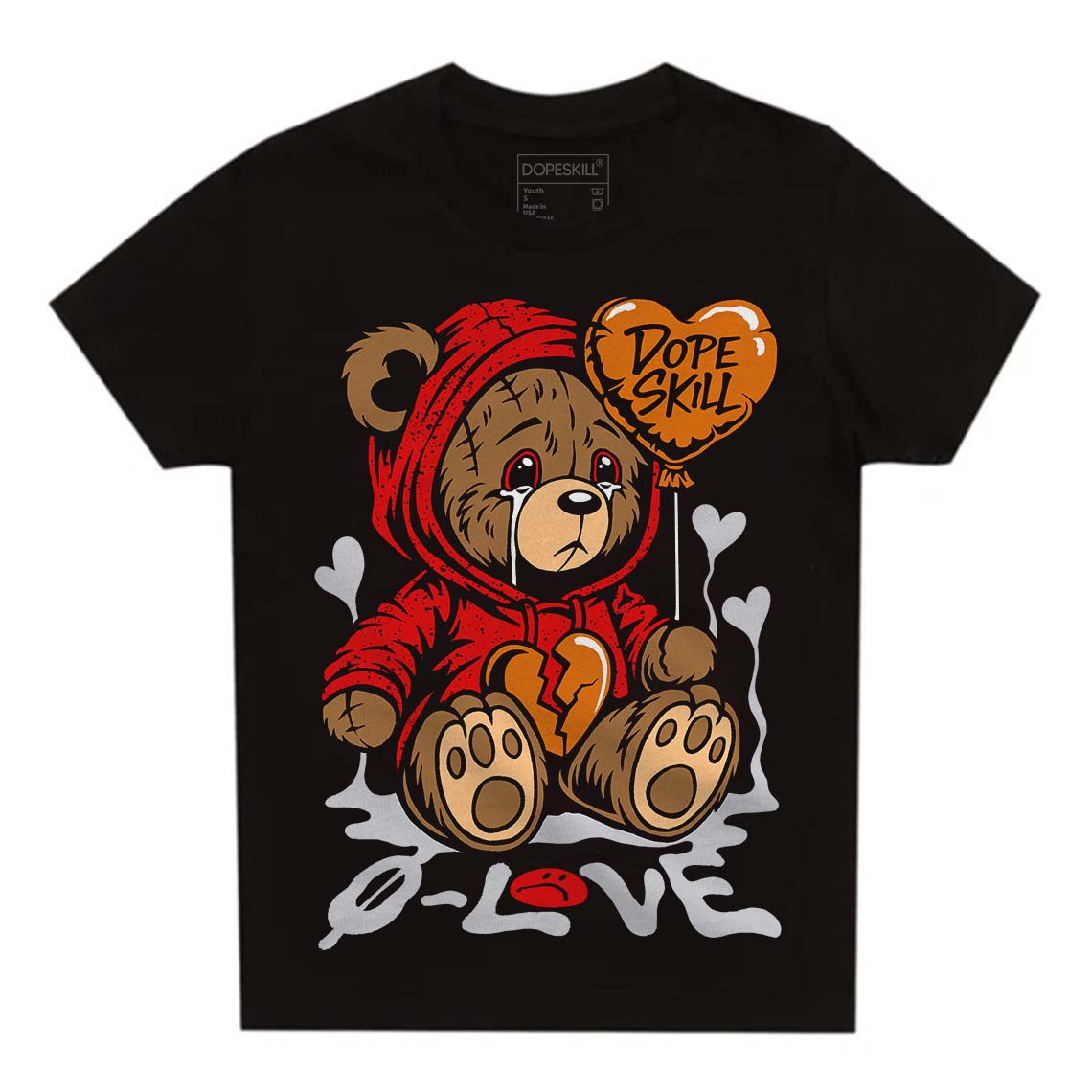 Red Cement 4S superstreetwear Toddler Kids T-shirt Broken Bear Graphic
