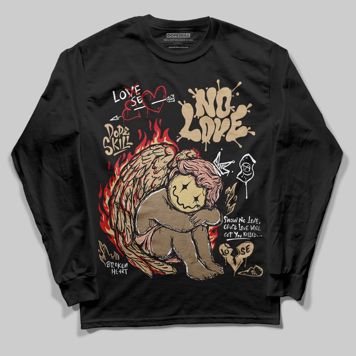 TAN Collection superstreetwear Long Sleeve T-Shirt No Love Graphic