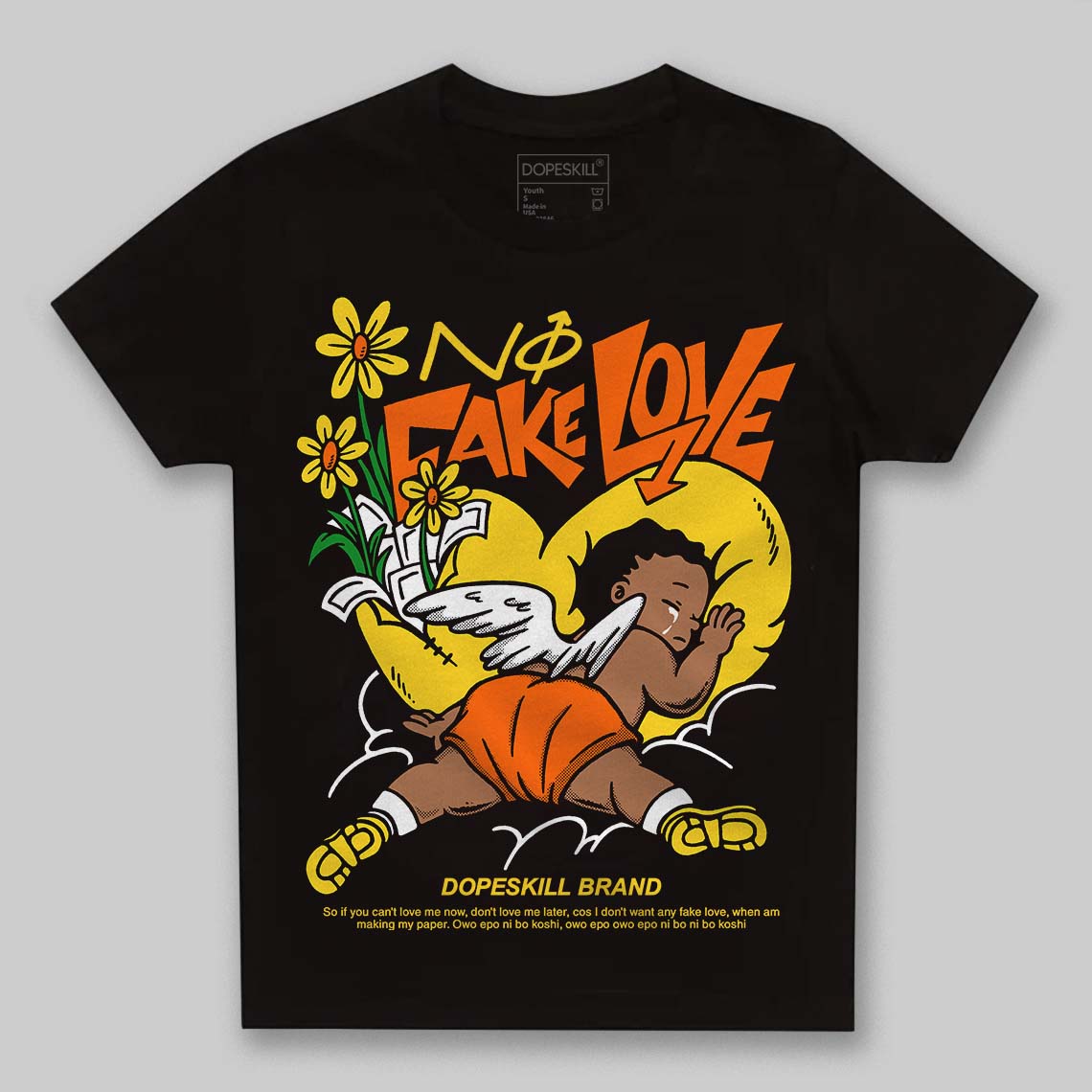 Black Tour Yellow AJ 4 Thunder superstreetwear Toddler Kids T-shirt No Fake Love Graphic