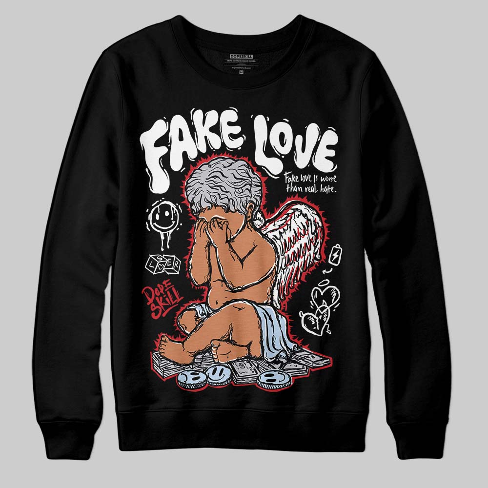 Black Metallic Reimagined 5s superstreetwear Sweatshirt False Love Graphic