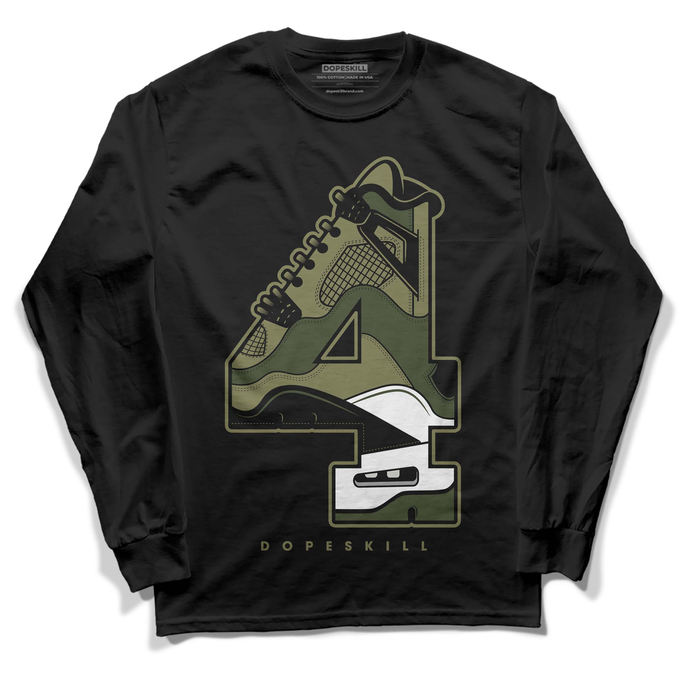 Craft Olive 4s superstreetwear Long Sleeve T-Shirt No.4 Graphic