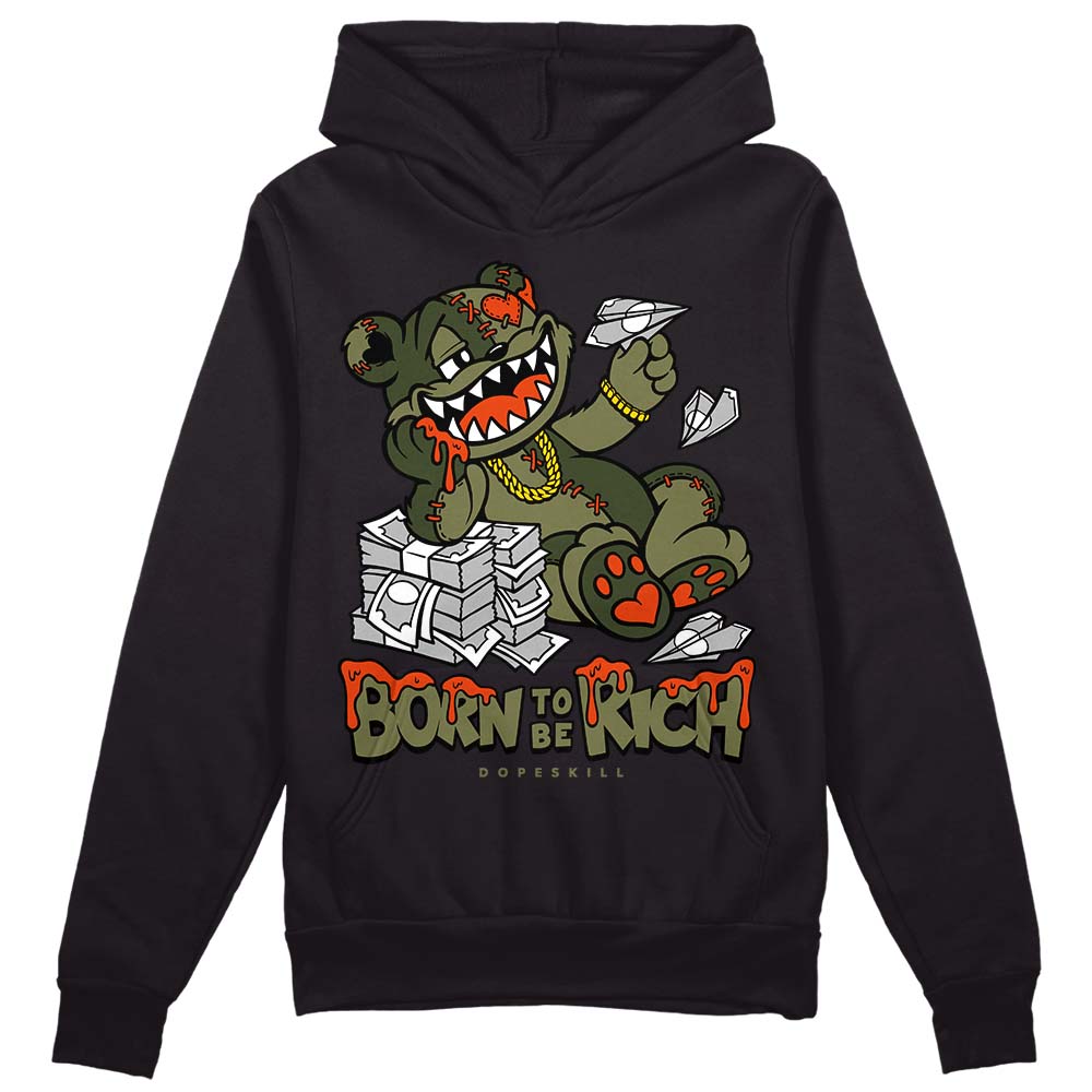 Olive Collection superstreetwear Hoodie Sweatshirt Born To Be Rich Graphic