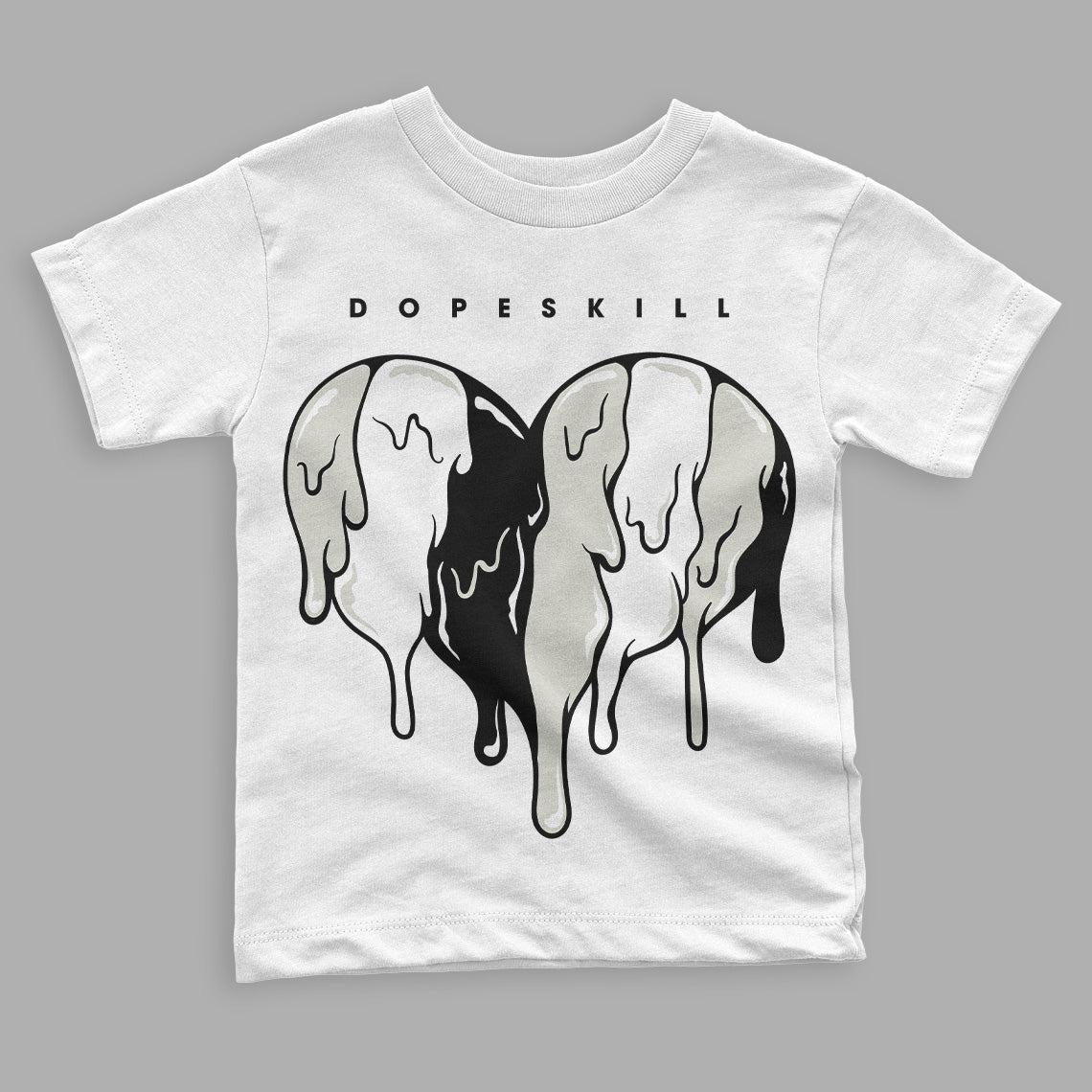 Military Black 4s superstreetwear Toddler Kids T-shirt Slime Drip Heart Graphic