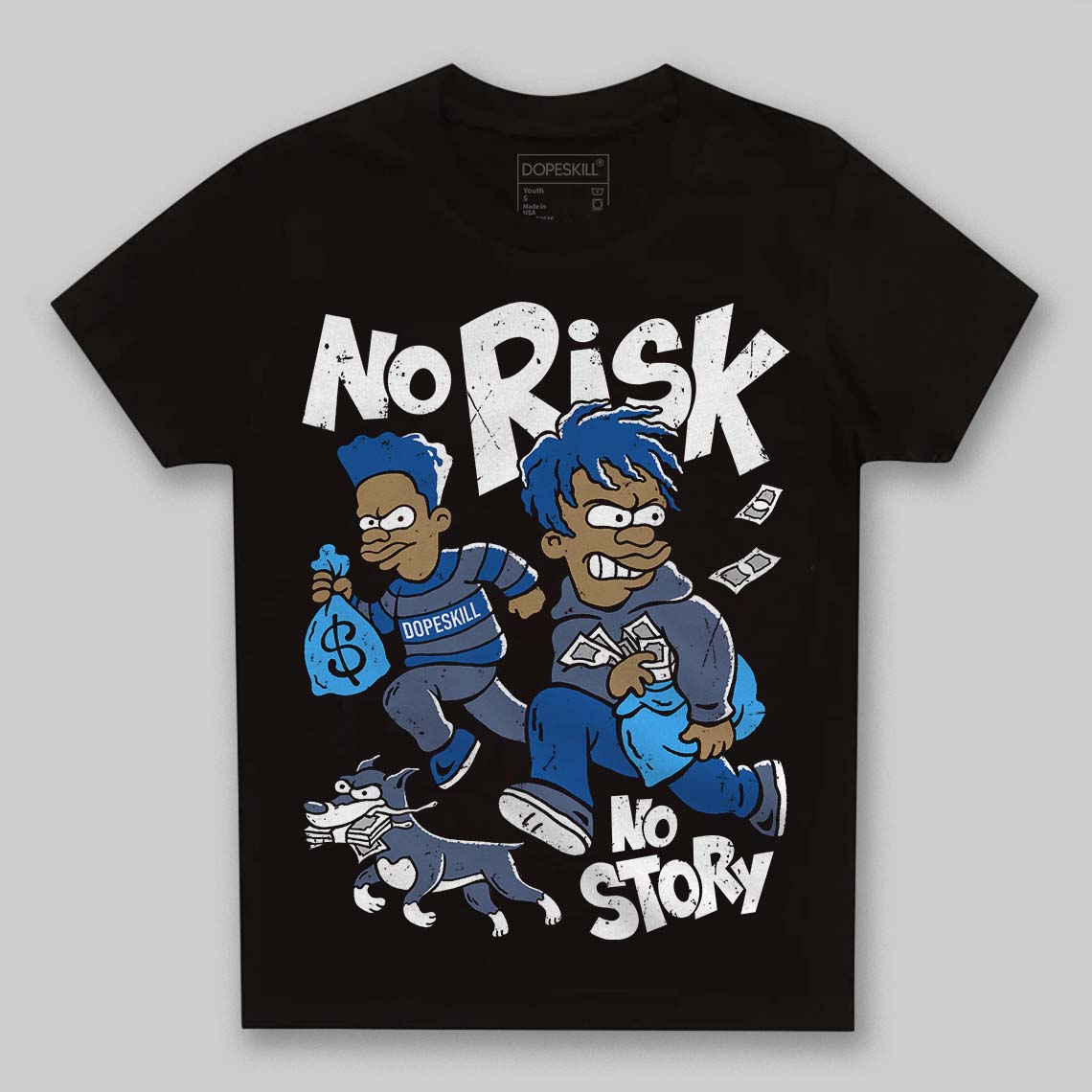 Diffused Blue 11s superstreetwear Toddler Kids T-shirt No Risk No Story Graphic