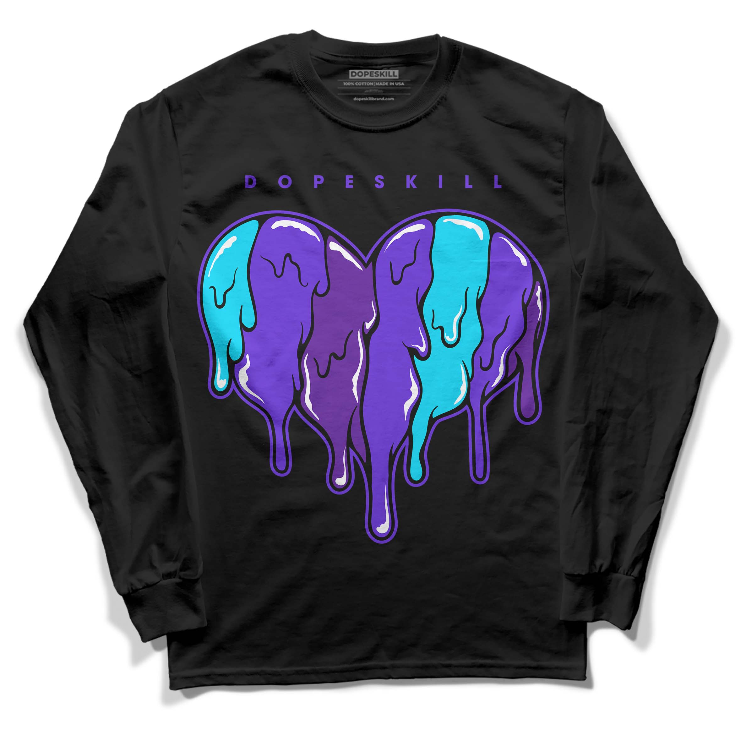 Aqua 6s superstreetwear Long Sleeve T-Shirt Slime Drip Heart Graphic