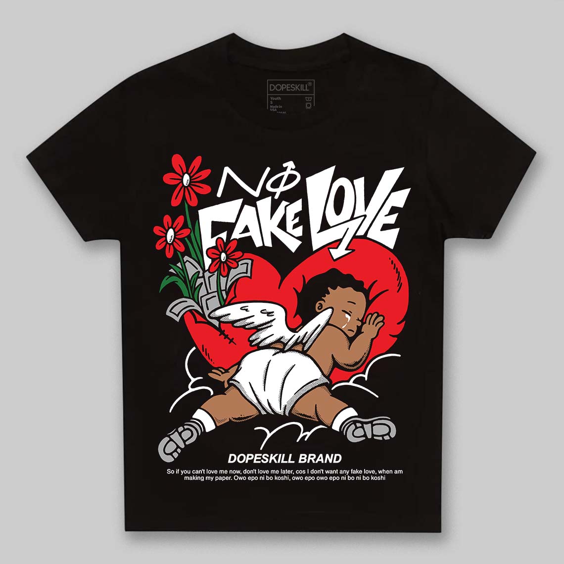 White Thunder 4s superstreetwear Toddler Kids T-shirt No Fake Love Graphic