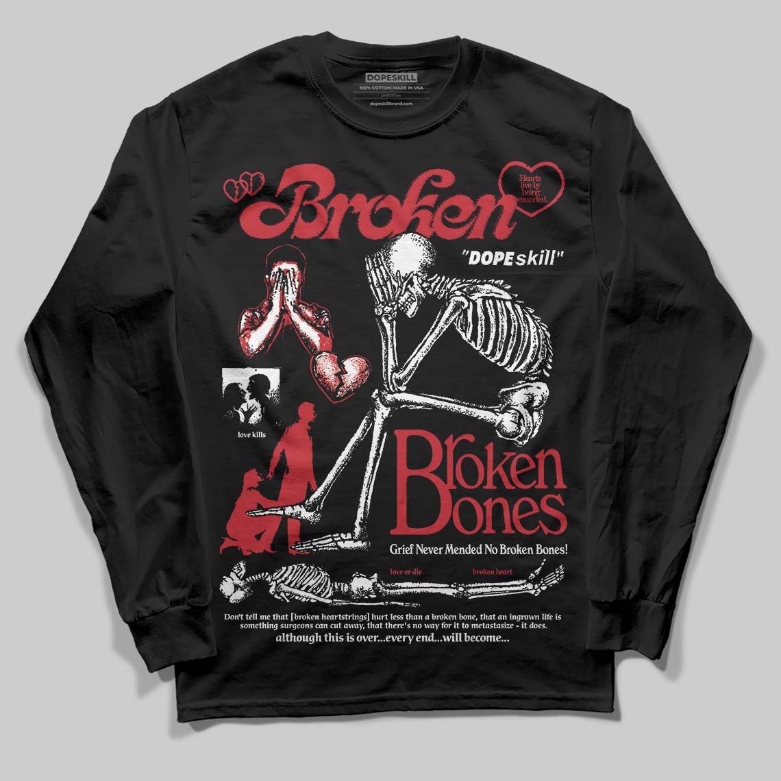 Ruby 1s superstreetwear Long Sleeve T-Shirt Broken Bones Graphic