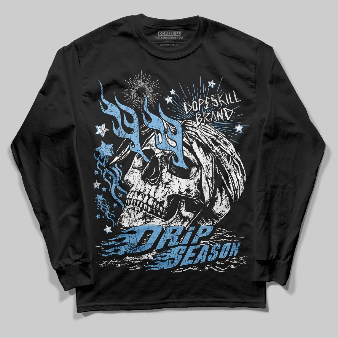 University Blue Collection superstreetwear Long Sleeve T-Shirt Drip Season Graphic