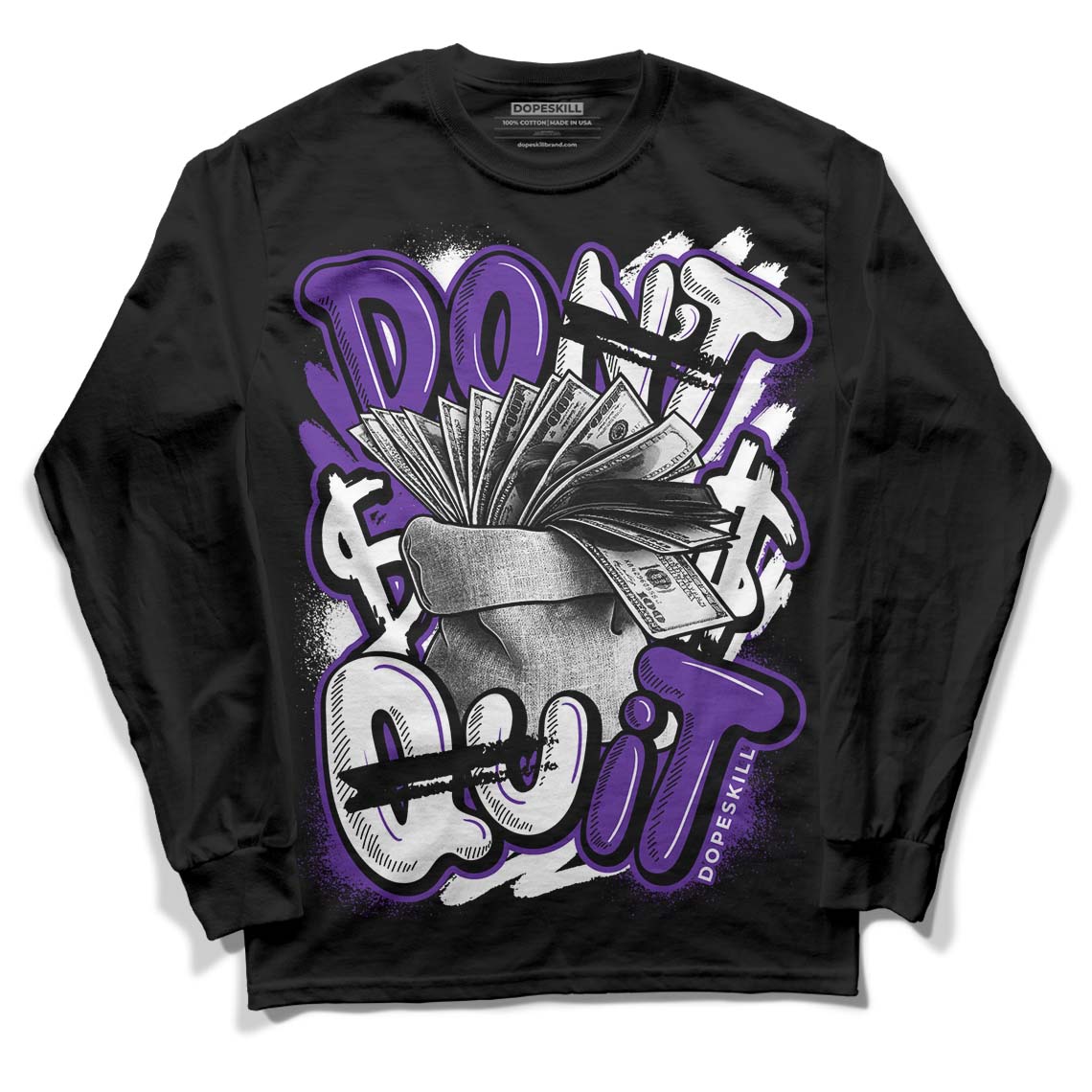 PURPLE Collection superstreetwear Long Sleeve T-Shirt Don't Quit Graphic