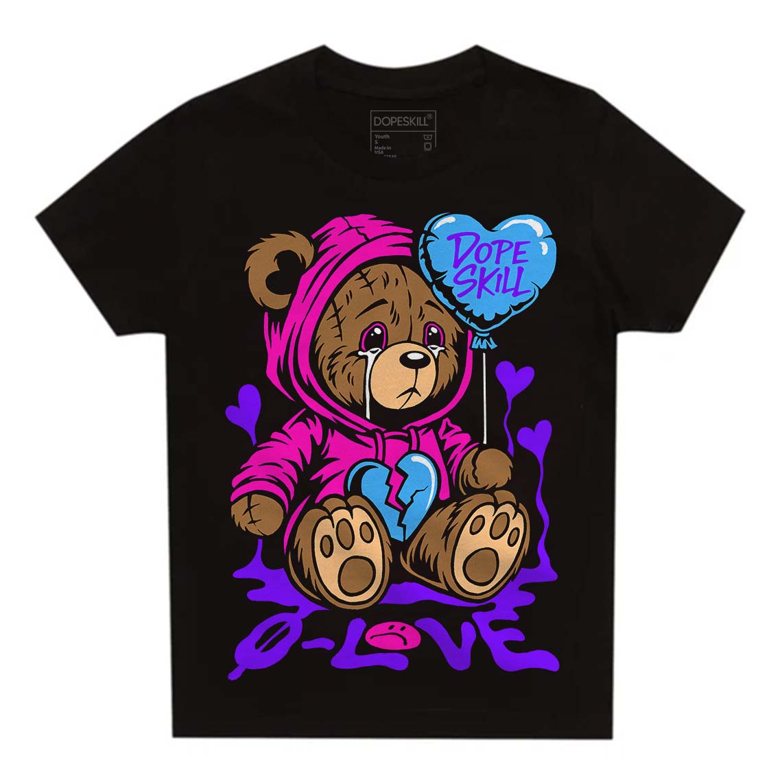 Dunk Active Fuchsia superstreetwear Toddler Kids T-shirt Broken Bear Graphic