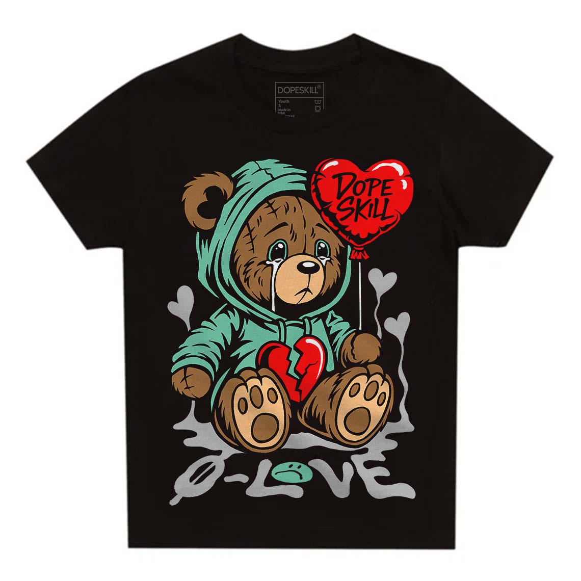 Green Glow 3s superstreetwear Toddler Kids T-shirt Broken Bear Graphic