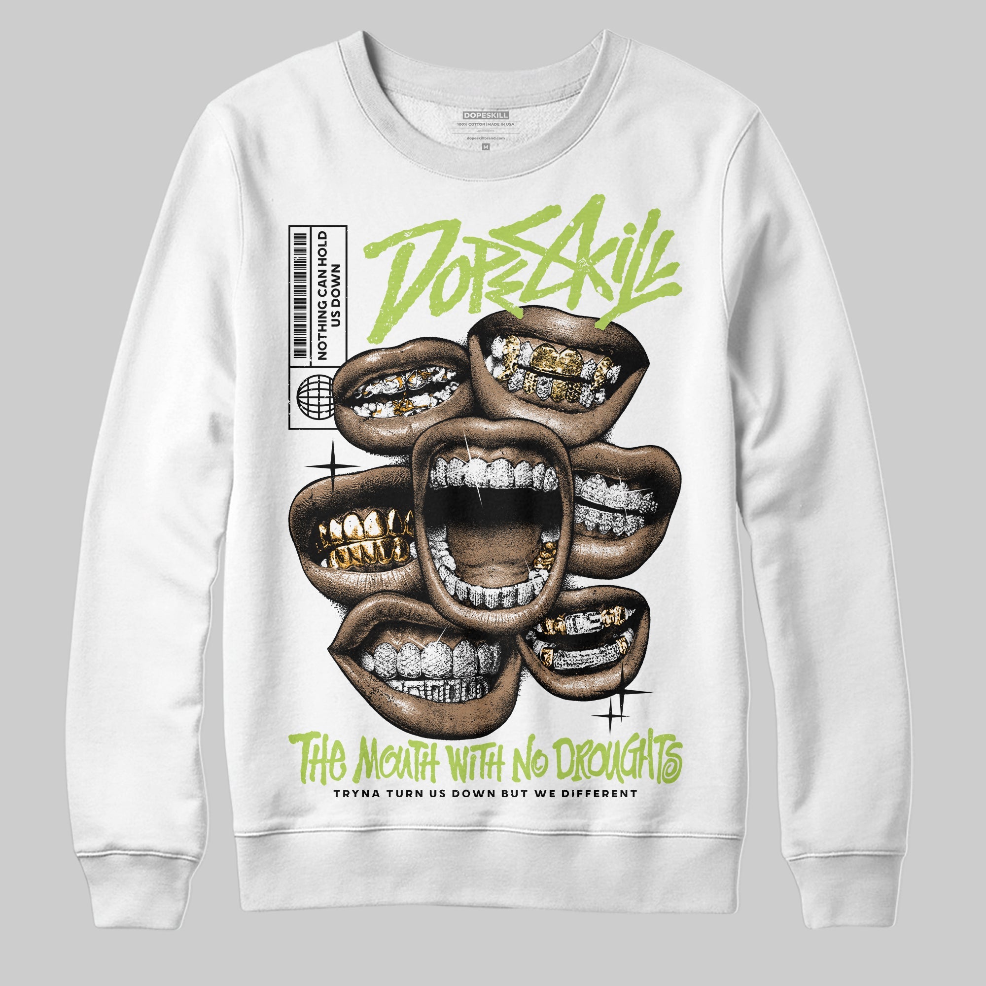 Bright Cactus 13s superstreetwear Sweatshirt The Mouth With No Droughts Graphic