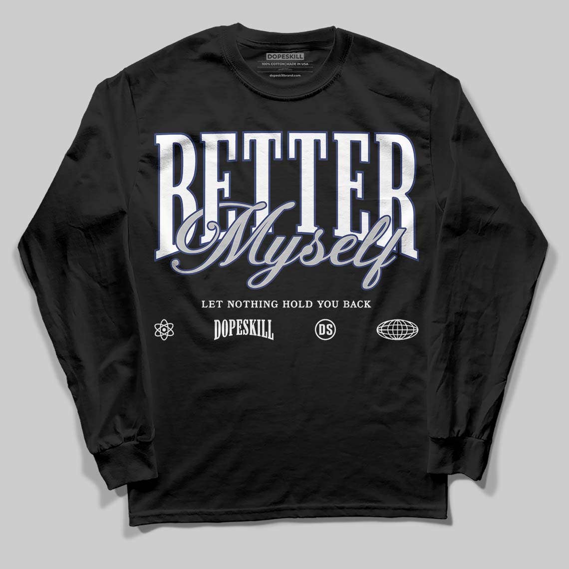 Rare Air Deep Royal Blue 1s superstreetwear Long Sleeve T-Shirt Better Myself Graphic