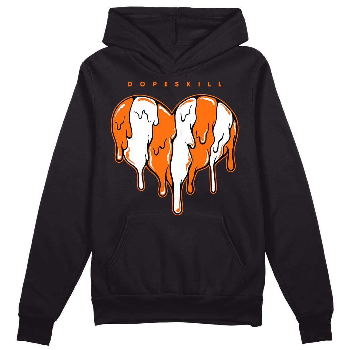 Orange Black White superstreetwear Hoodie Sweatshirt Slime Drip Heart Graphic