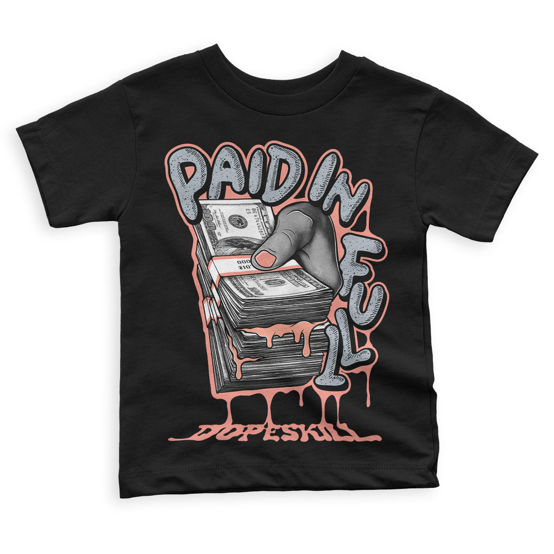 Crimson Bliss 5s superstreetwear Toddler Kids T-shirt Paid In Full Graphic