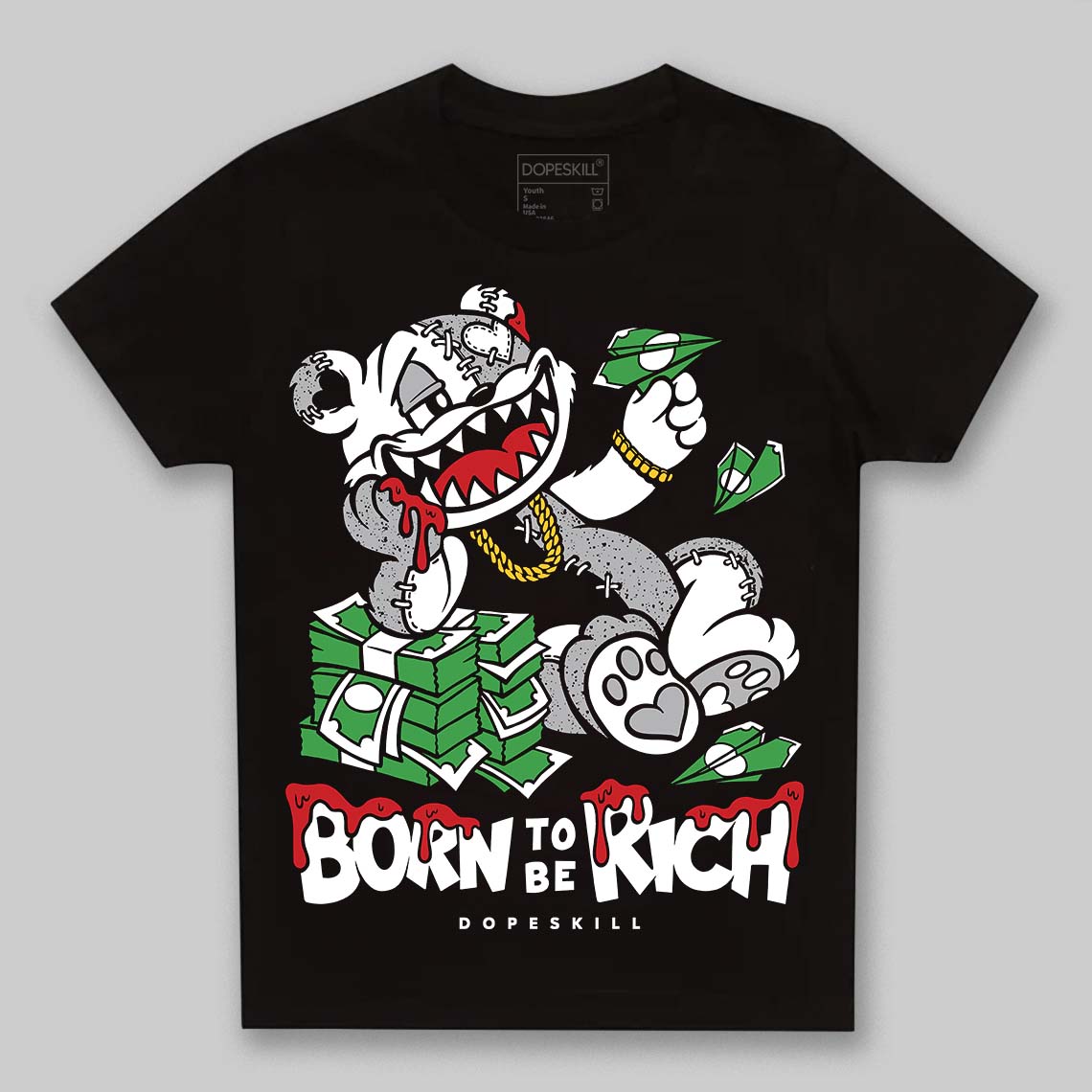 White Cement 4s superstreetwear Toddler Kids T-shirt Born To Be Rich Graphic