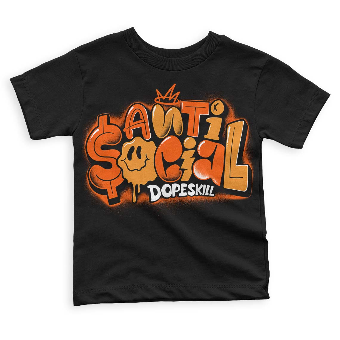 Brilliant Orange 12s superstreetwear Toddler Kids T-shirt Anti Social Graphic