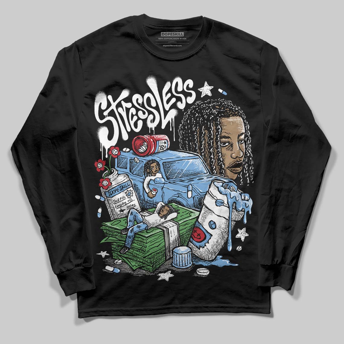 Melo 12s superstreetwear Long Sleeve T-Shirt Stressless Graphic