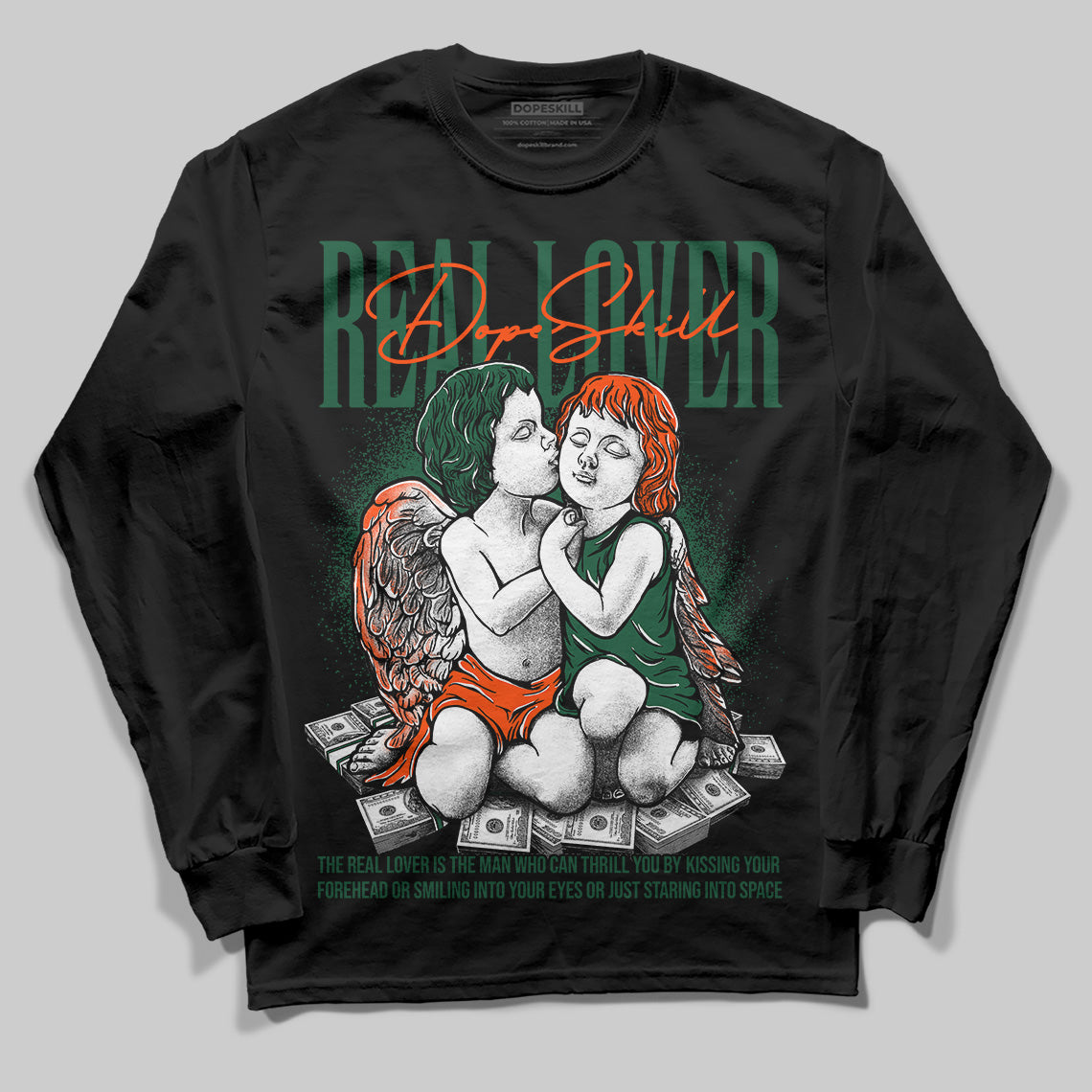Dunk Low Team Dark Green Orange superstreetwear Long Sleeve T-Shirt Real Lover Graphic