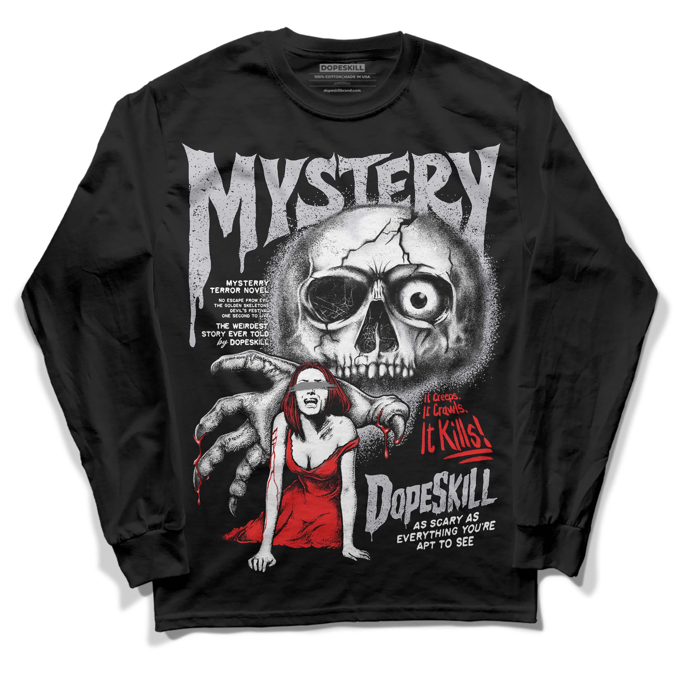 Grey Collection superstreetwear Long Sleeve T-Shirt Mystery Ghostly Grasp Graphic