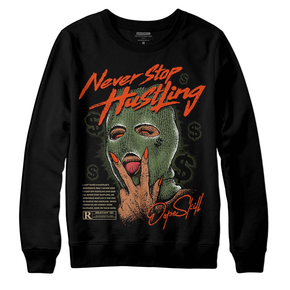 Olive Collection superstreetwear Sweatshirt Never Stop Hustling Graphic