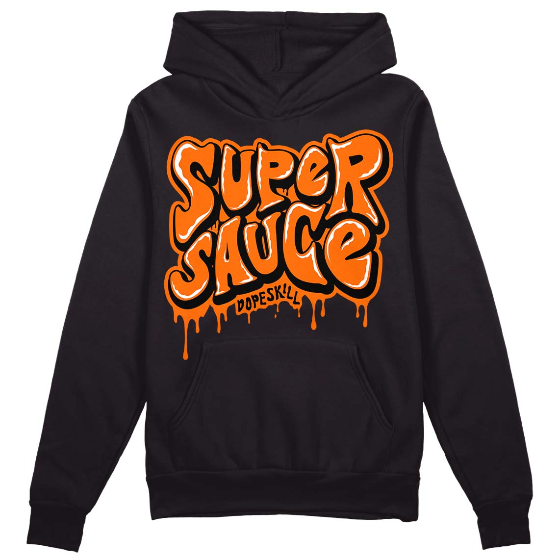 Orange Black White superstreetwear Hoodie Sweatshirt Super Sauce Graphic