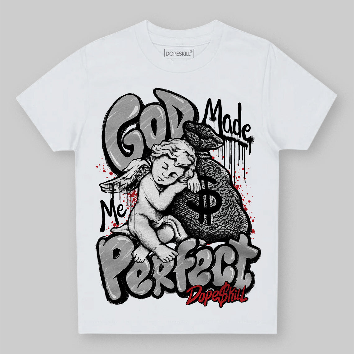 Black Cement 3s superstreetwear Toddler Kids T-shirt God Made Me Perfect Graphic
