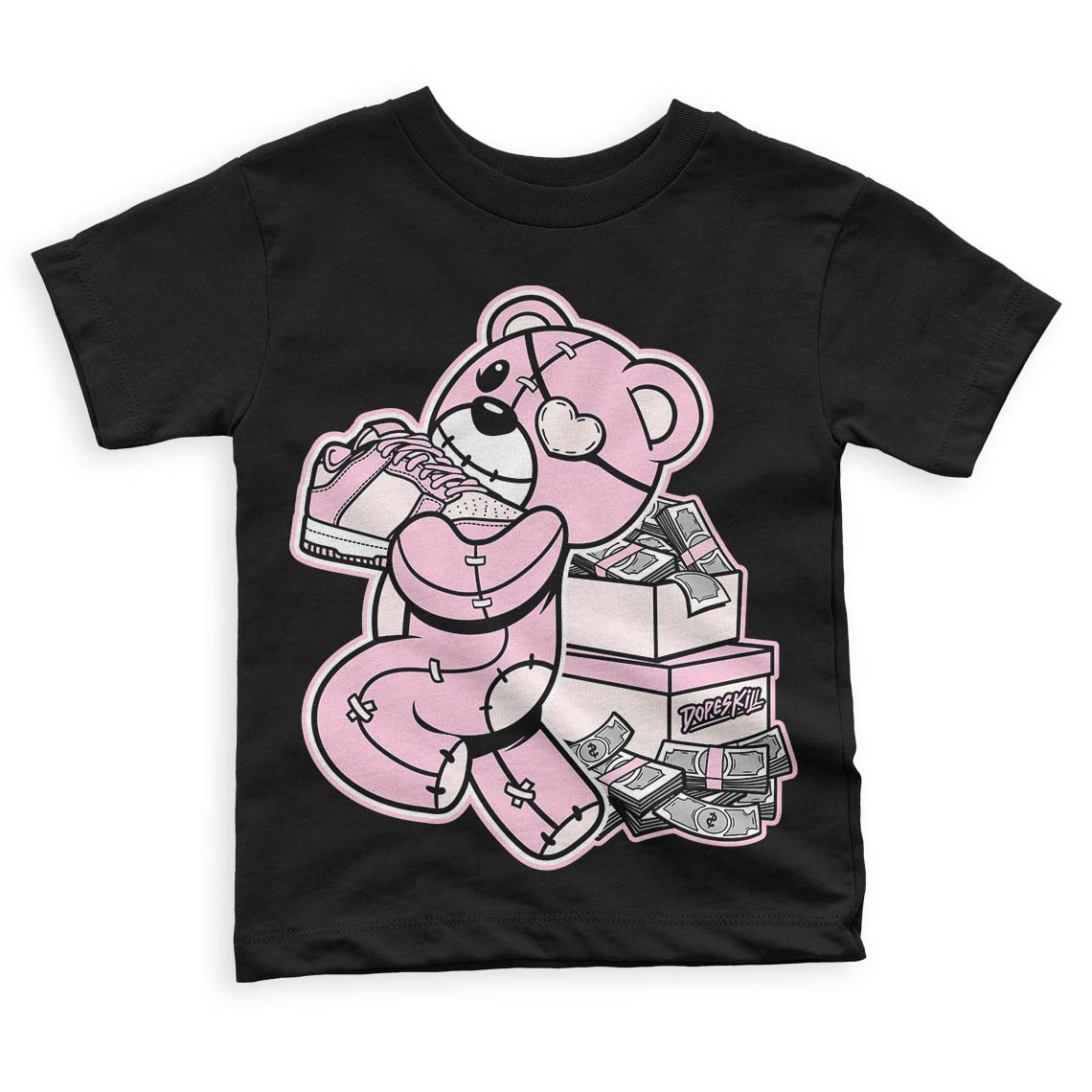 Dunk Low Pink Foam superstreetwear Toddler Kids T-shirt Bear Steals Sneaker Graphic