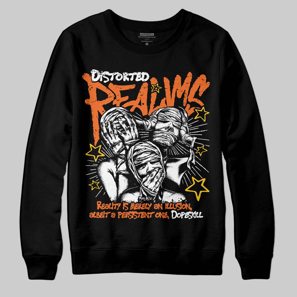 Orange Black White superstreetwear Sweatshirt Distorted Realms Graphic