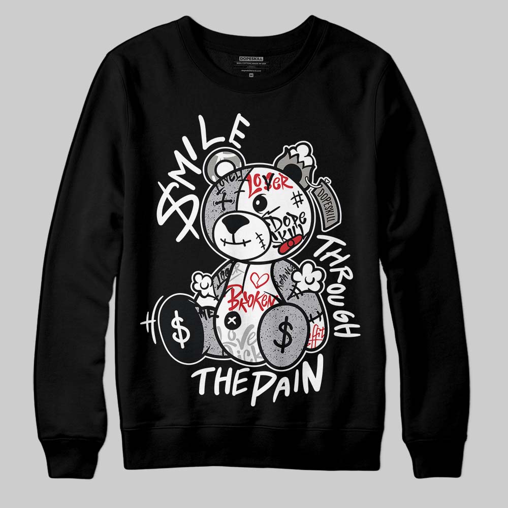 White Cement 4s superstreetwear Sweatshirt Smile Through The Pain Graphic