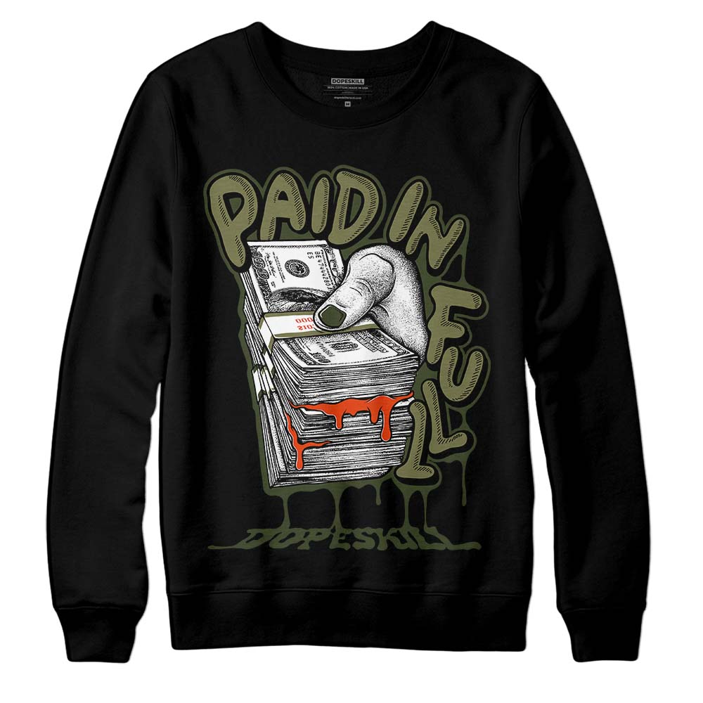 Olive Collection superstreetwear Sweatshirt Paid In Full Graphic
