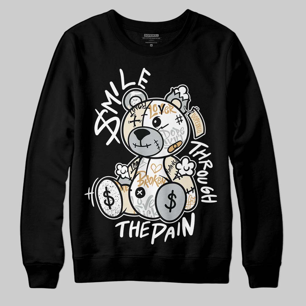 Reverse Metallic 5s superstreetwear Sweatshirt Smile Through The Pain Graphic
