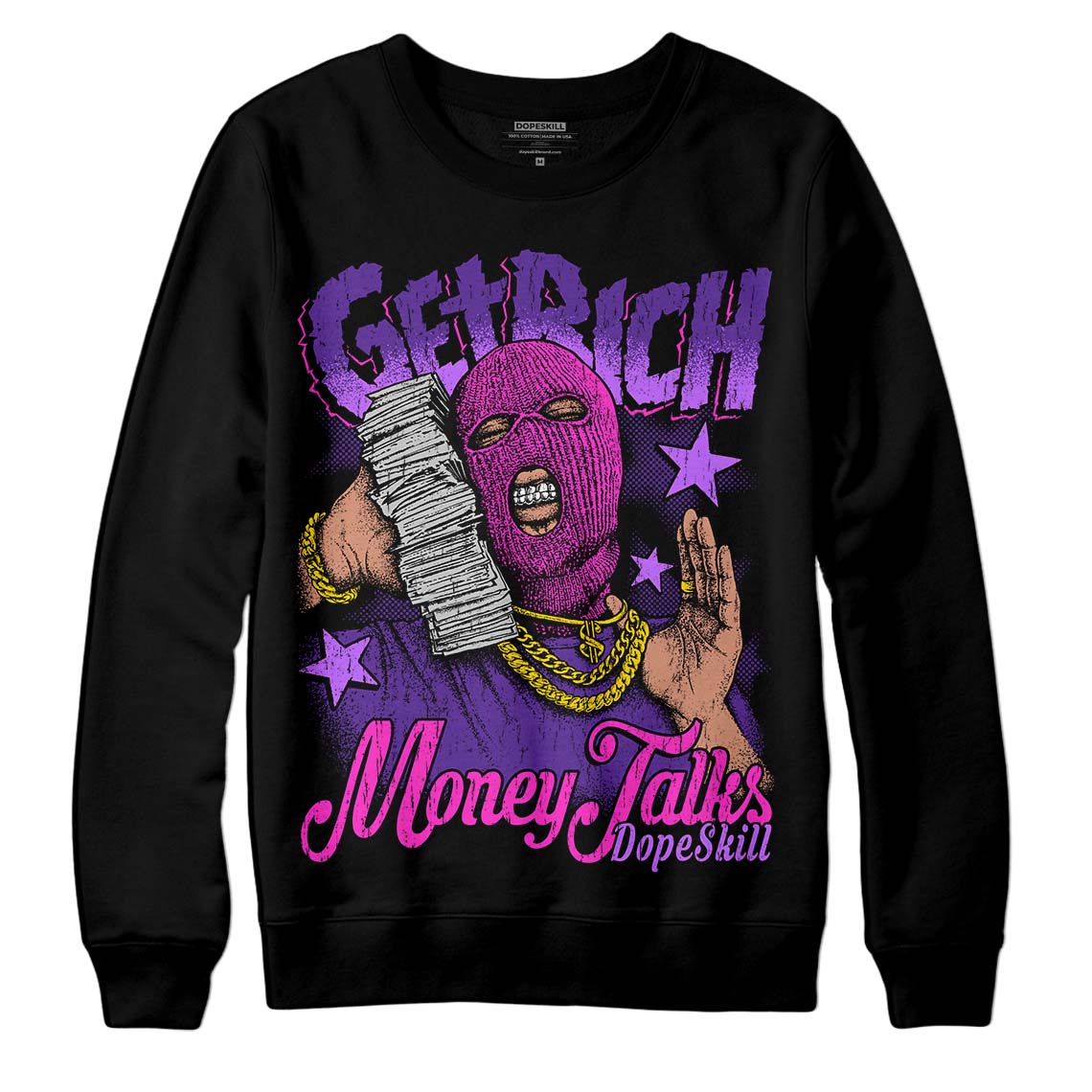 PURPLE Collection superstreetwear Sweatshirt Get Rich Graphic