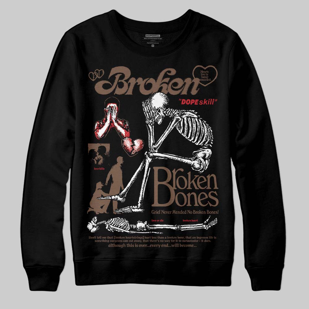 Olive 9s superstreetwear Sweatshirt Broken Bones Graphic