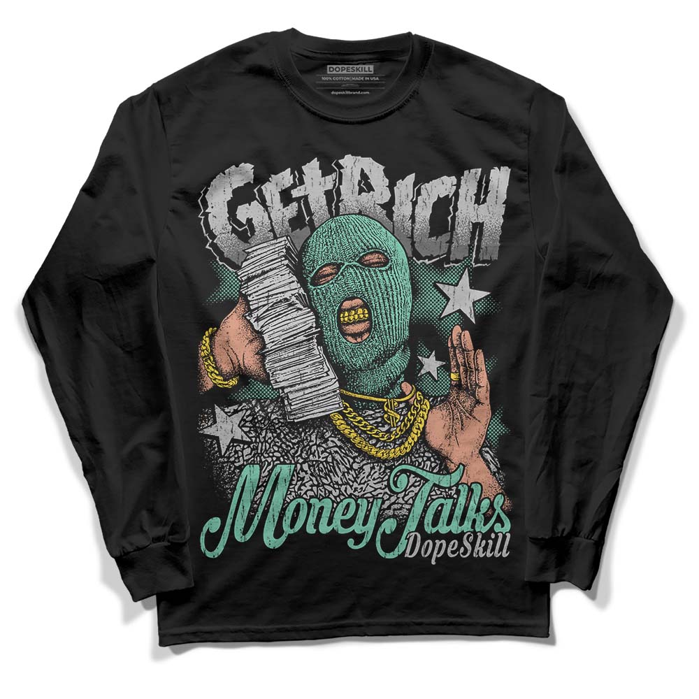 Green Glow 3s superstreetwear Long Sleeve T-Shirt Get Rich Graphic