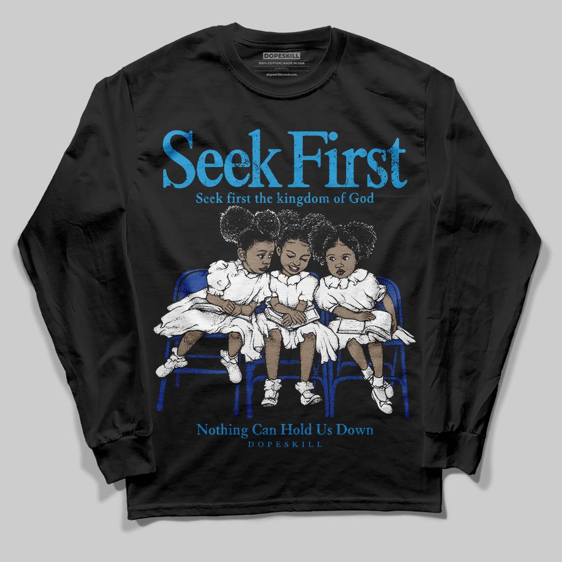 Royal Blue Collection superstreetwear Long Sleeve T-Shirt New Seek First Graphic